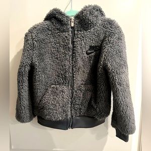 Toddler Nike zip up furry hoodie